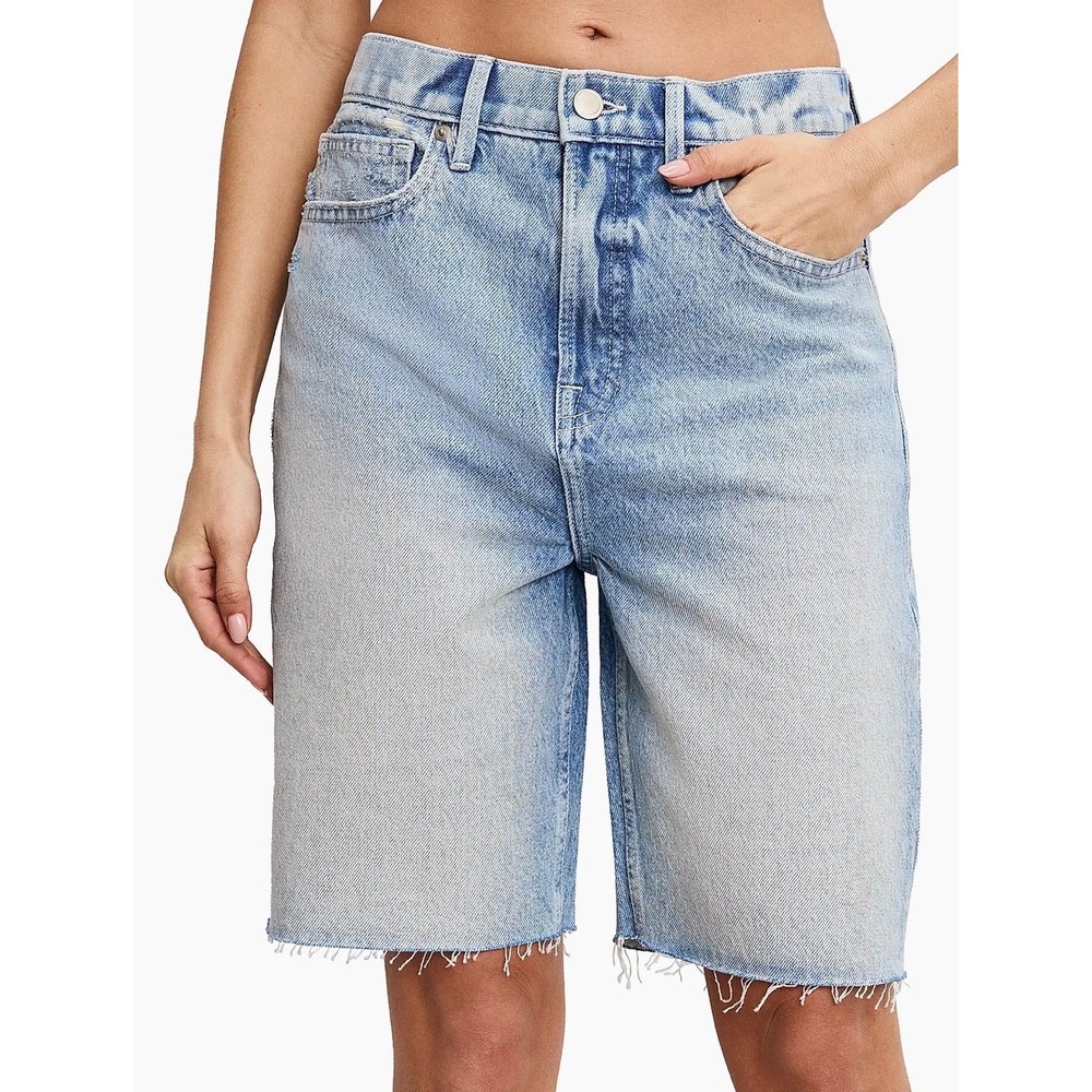 NWT Good American Good Standard Denim Relaxed Bermuda Shorts